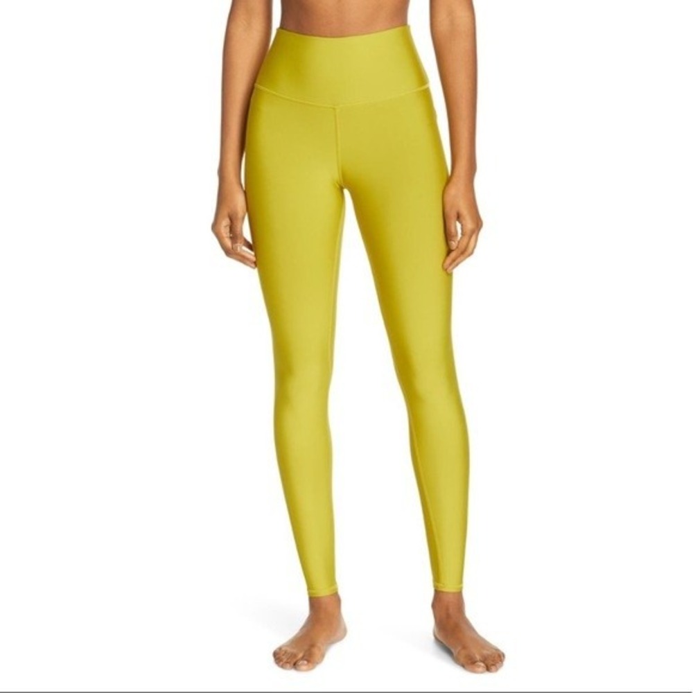 Alo Yoga Women's Green Yellow Airlift High Waist Chartreuse Leggings Size Small